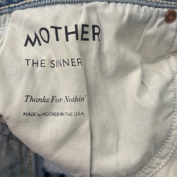 MOTHER The Sinner For Nothin Distressed Crop Straight Leg Jeans Womens Size 25 - Picture 9 of 16